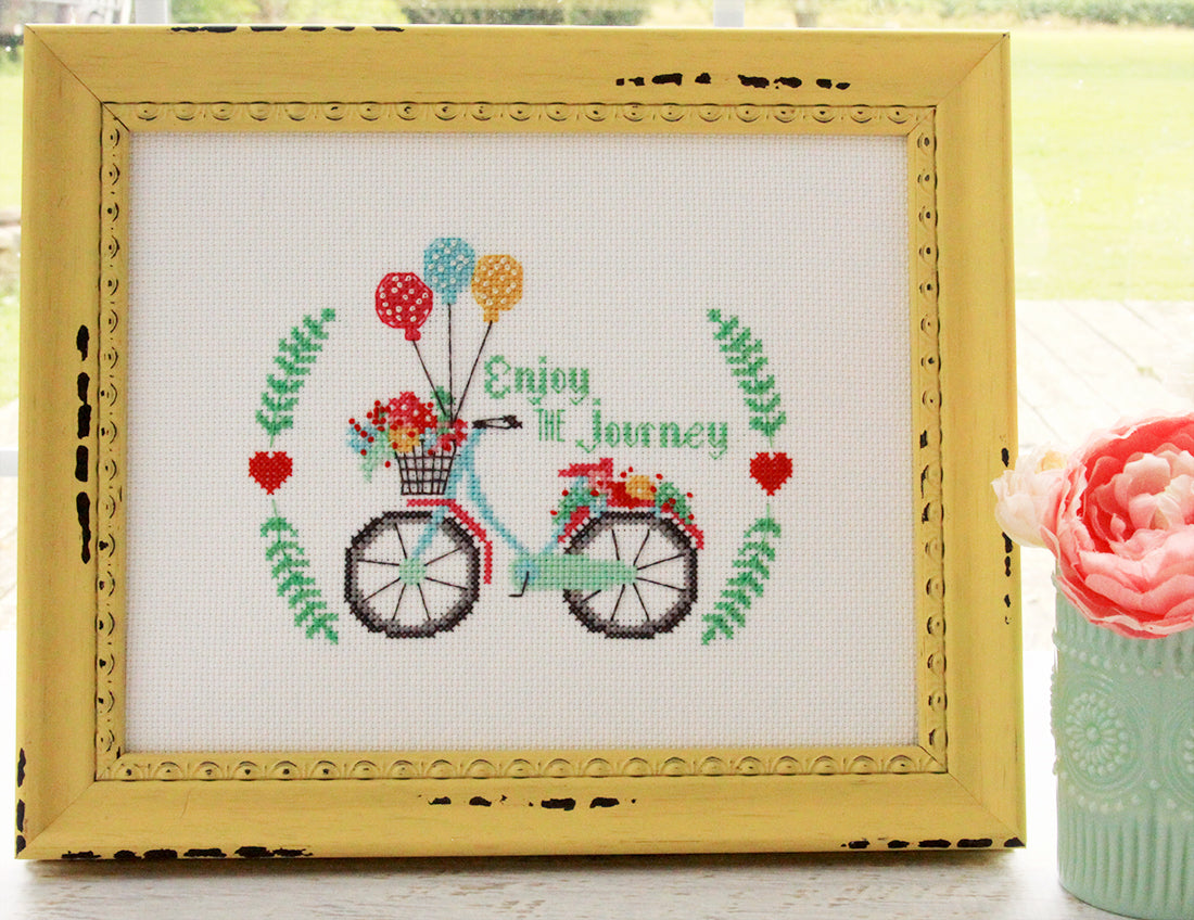 Enjoy the Journey Cross Stitch Paper Pattern Flamingo Toes