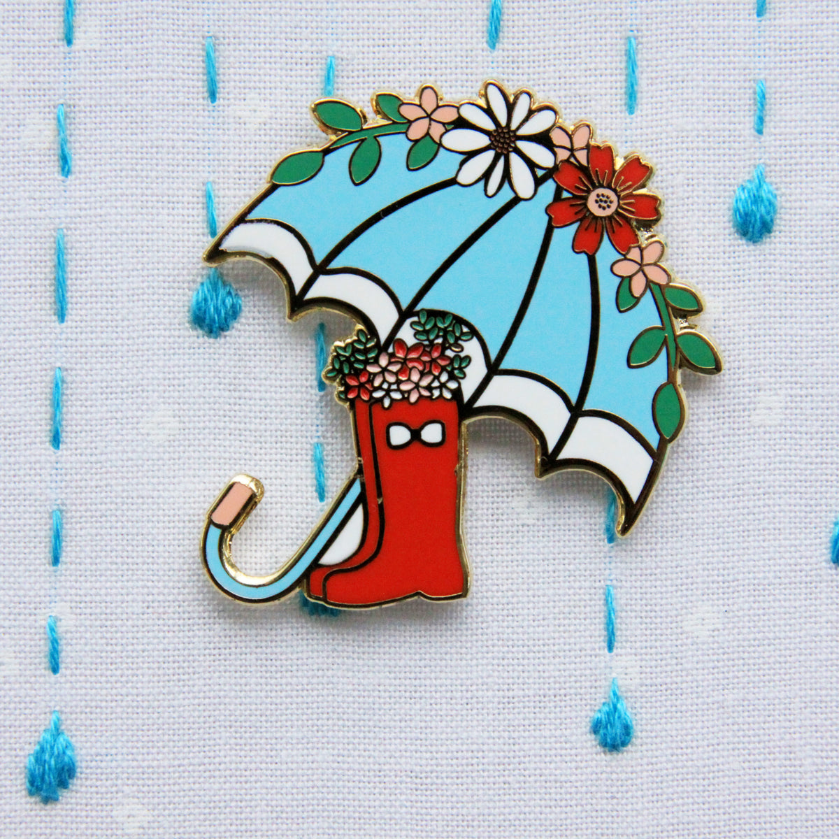 Floral Umbrella And Boots Magnetic Needle Minder – Flamingo Toes