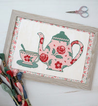 Roses Tea Set Cross Stitch PDF Pattern