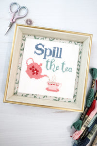 Spill the Tea Cross Stitch Paper Pattern