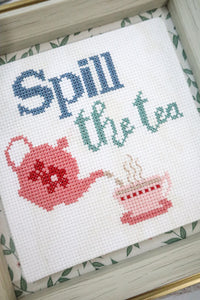 Spill the Tea Cross Stitch Paper Pattern
