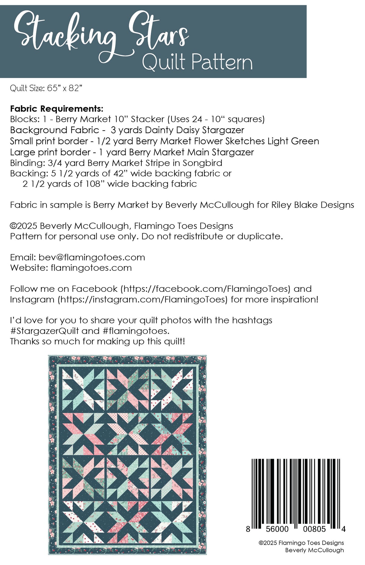 Stacking Stars Pattern Stacking Stars Quilt PDF Pattern – Flamingo Toes