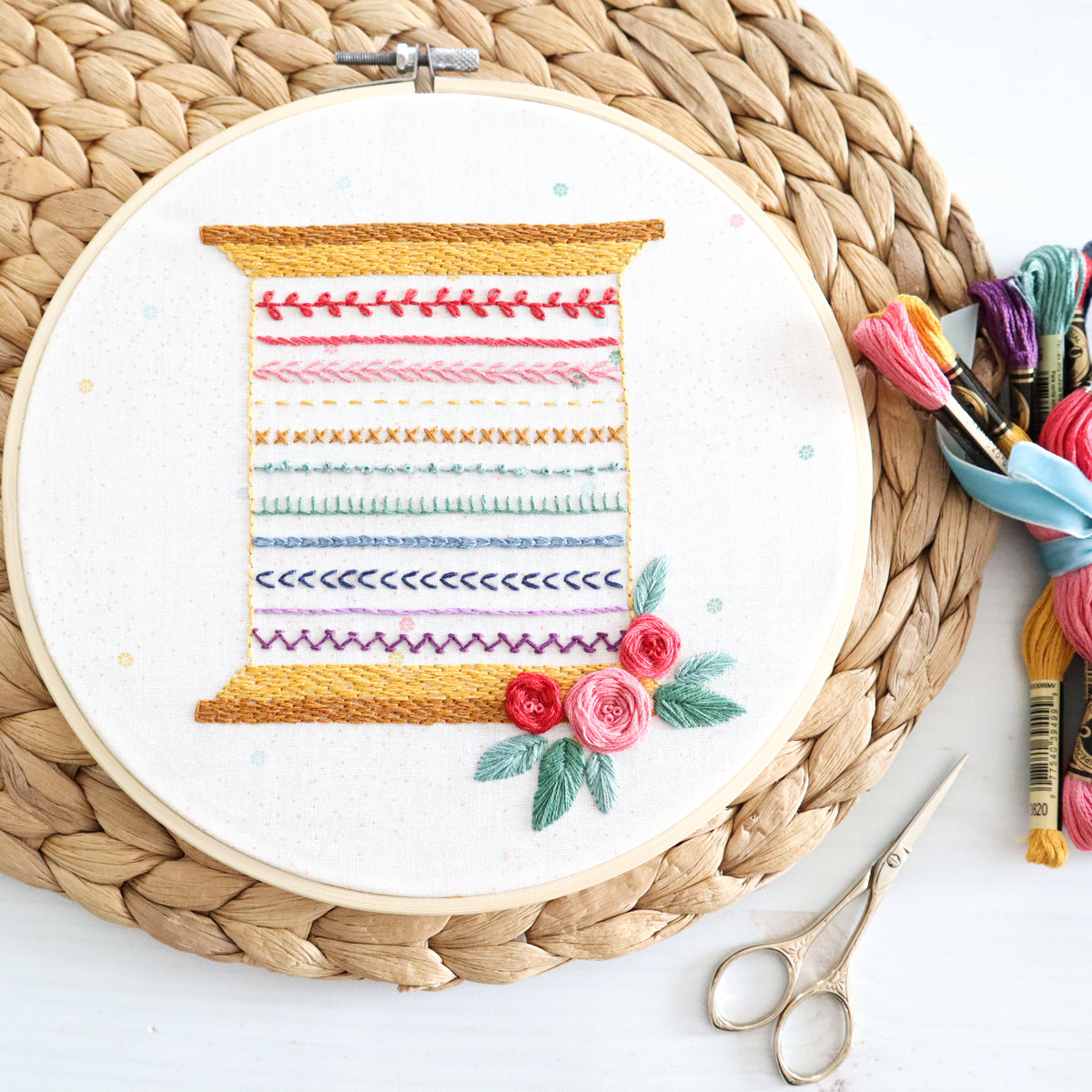 Stitchy Spool Embroidery Paper Pattern – Flamingo Toes