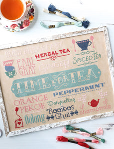 Time for Tea Typography Cross Stitch Paper Pattern