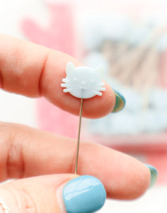 Aqua Cat Pins - Quilting and Sewing