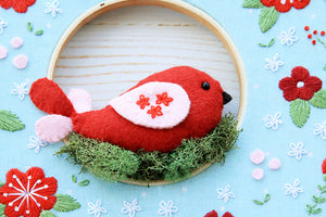 Winter Embroidery Hoop Wreath Pattern