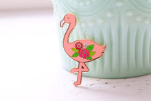 Floral Flamingo Enamel Pin