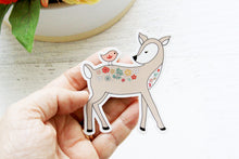 Floral Deer Vinyl Sticker