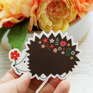 Floral Hedgehog Vinyl Sticker