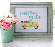 Fresh Flower Vintage Truck Cross Stitch PAPER Pattern
