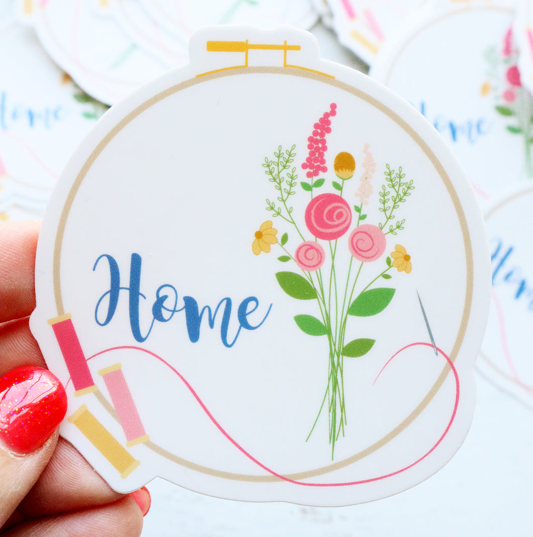 Home Embroidery Hoop Sticker