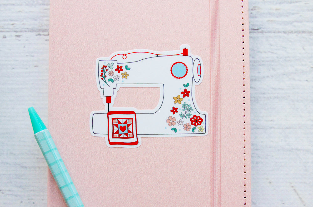 Floral Sewing Machine Vinyl Sticker – Flamingo Toes