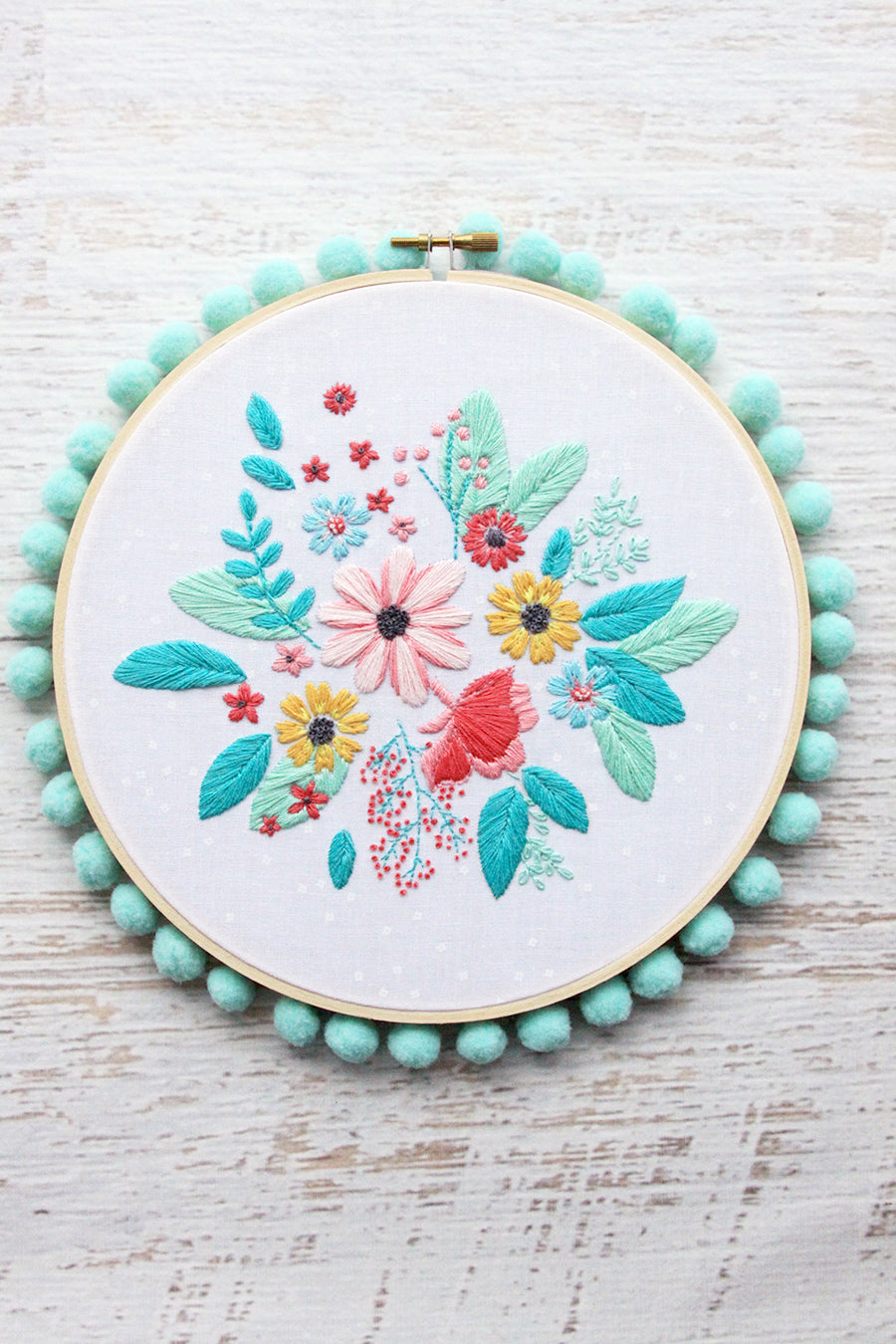 Singing in the Rain Floral Embroidery PDF Pattern – Flamingo Toes singing-in-the-rain-floral-embroidery-pdf-pattern-flamingo-toes