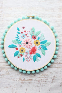 Singing in the Rain Floral Embroidery Pattern