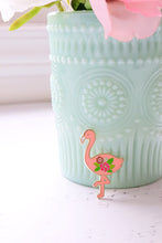 Floral Flamingo Enamel Pin
