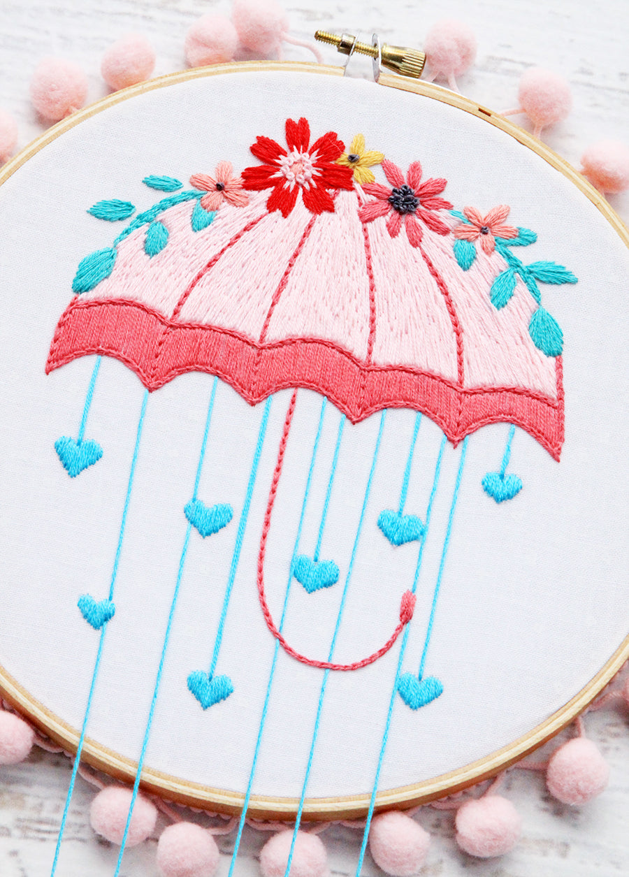 Floral Umbrella Embroidery Double Hoop Set Embroidery Pattern – Flamingo  Toes