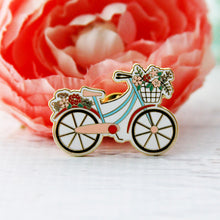 Floral Vintage Bicycle - ENAMEL PIN