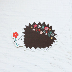 Floral Hedgehog Vinyl Sticker