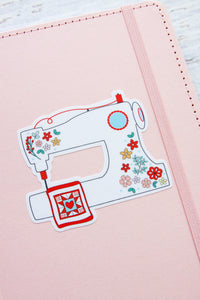 Floral Sewing Machine Vinyl Sticker