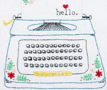 Hello Love - Retro Floral Typewriter Embroidery Pattern